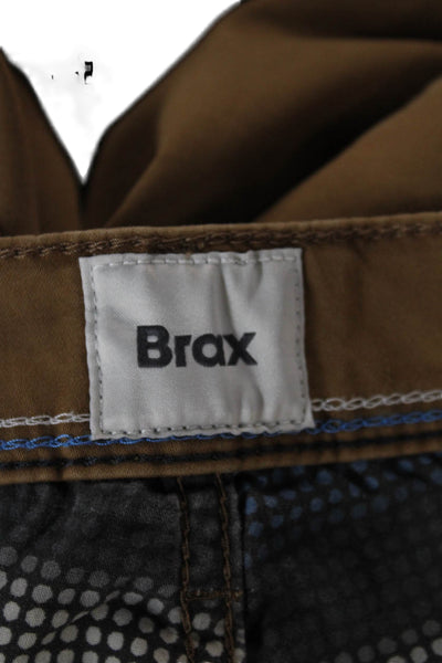 Brax Feel Good Mens Brown Chino Pants Button Closure Size 34