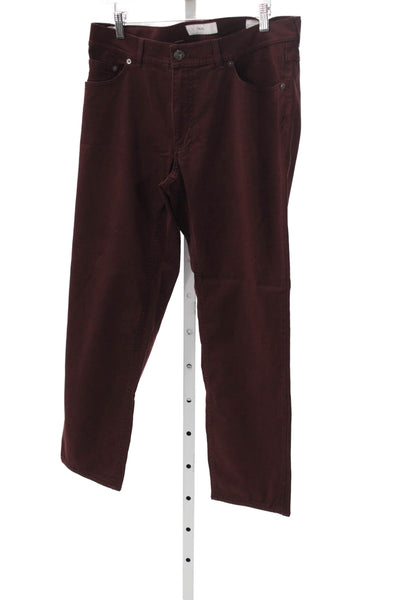 Brax Feel Good Mens Chino Pants Red Cotton Blend Button Fly Size 34