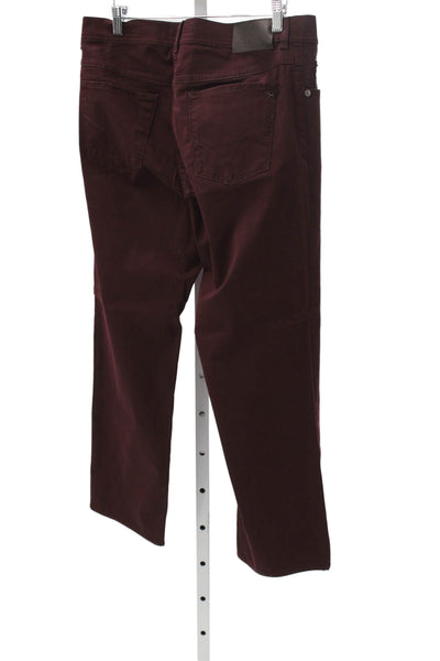 Brax Feel Good Mens Chino Pants Red Cotton Blend Button Fly Size 34