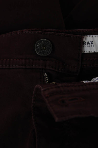 Brax Feel Good Mens Chino Pants Red Cotton Blend Button Fly Size 34