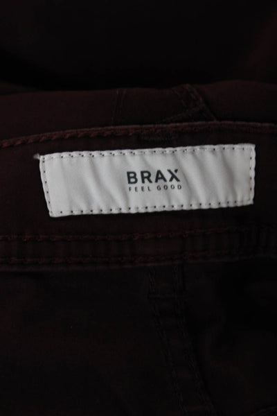 Brax Feel Good Mens Chino Pants Red Cotton Blend Button Fly Size 34