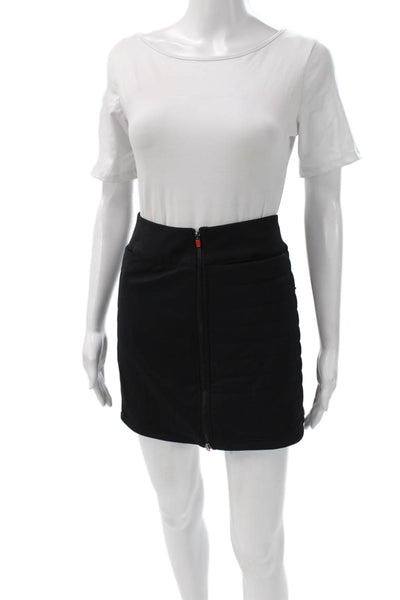 Renwick Women Straight Pencil Skirt Black Nylon Zip Athleisure Size S