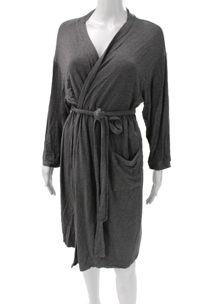 Hatch Womens Maternity Kimono Robe Gray Bamboo Viscose Longsleeve Size One Size