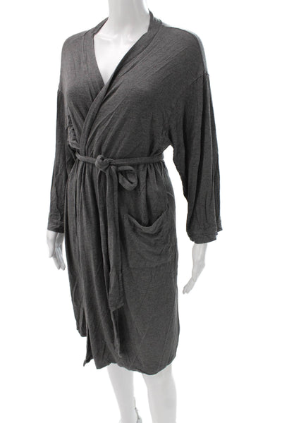 Hatch Womens Maternity Kimono Robe Gray Bamboo Viscose Longsleeve Size One Size