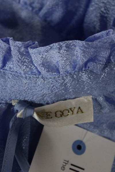 Stine goya Womens Blue Trapeze Swing V-Neck Long Sleeve Short Dress Size S