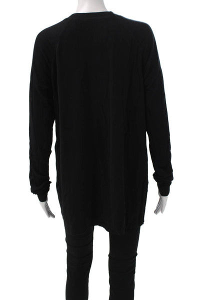 Splits59 Women Black Tunic T-Shirt Long Sleeve Modal Blend Size L