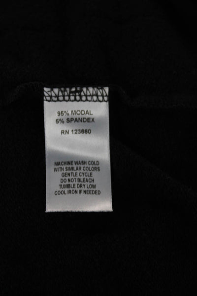 Splits59 Women Black Tunic T-Shirt Long Sleeve Modal Blend Size L