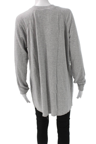 Splits59 Women Gray Modal Blend Long Sleeve Crew Neck Basic T-Shirt Size L