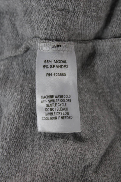 Splits59 Women Gray Modal Blend Long Sleeve Crew Neck Basic T-Shirt Size L