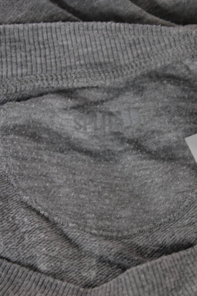 Splits59 Women Gray Modal Blend Long Sleeve Crew Neck Basic T-Shirt Size L