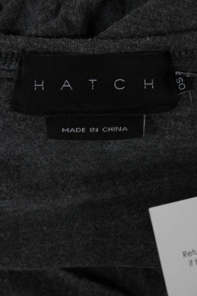 Hatch Women T-Shirt Dress Gray V-Neck Short Sleeve Maternity Size One Size