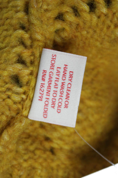 Kilte Women Pullover Yellow Geometric Crew Neck Long Sleeve Size 1