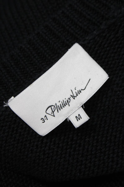 3.1 Phillip Lim Women Black V-Neck Pullover Long Sleeve Size M