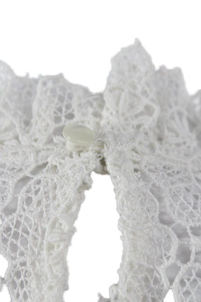 Anine Bing Women Lace Floral High Neck Button Long Sleeve Blouse Petite Size S