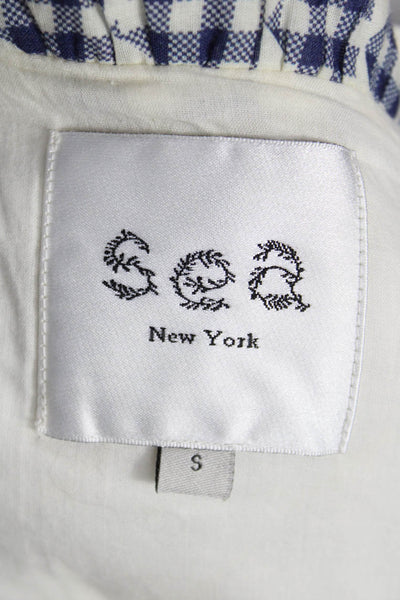 Sea New York Womens Quilted Checked Cotton Vest Ivory Sleeveless Size S