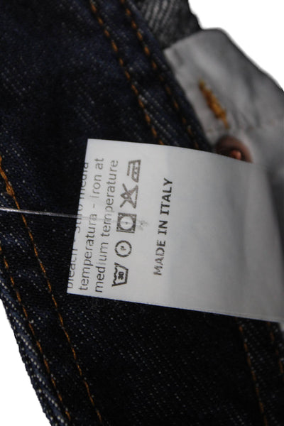 G. Womens Blue Denim Cotton Straight Pencil Skirt Button Closure Size 26