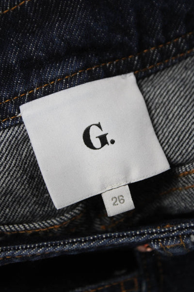 G. Womens Blue Denim Cotton Straight Pencil Skirt Button Closure Size 26