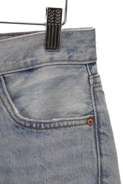 Denim Forum Womens Cut-Off Shorts Blue Organic Cotton Button Size 25