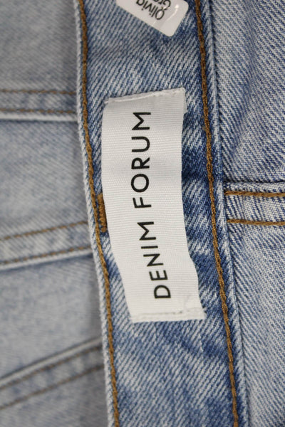Denim Forum Womens Cut-Off Shorts Blue Organic Cotton Button Size 25