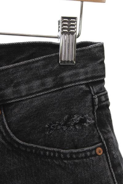 Denim Forum Womens Cut-Off Black Organic Cotton Shorts Size 25