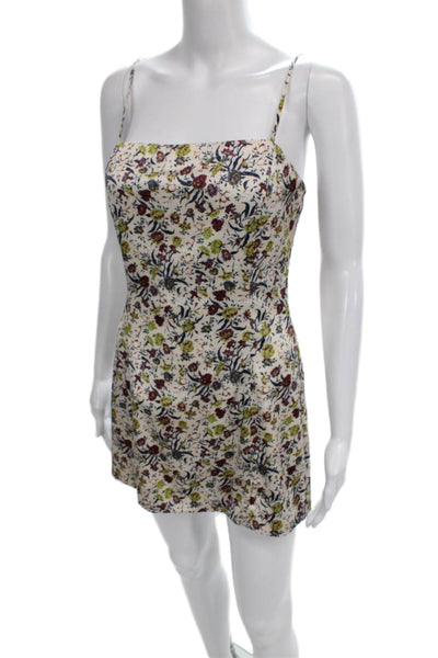 Sunday Best Women Beige Square Neck Floral Slip Dress Size 10