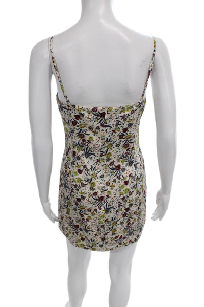 Sunday Best Women Beige Square Neck Floral Slip Dress Size 10