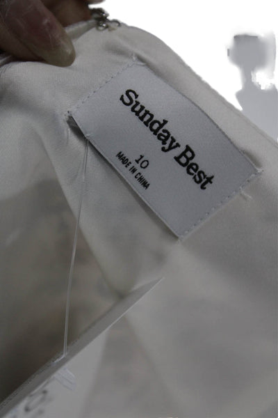 Sunday Best Women Beige Square Neck Floral Slip Dress Size 10