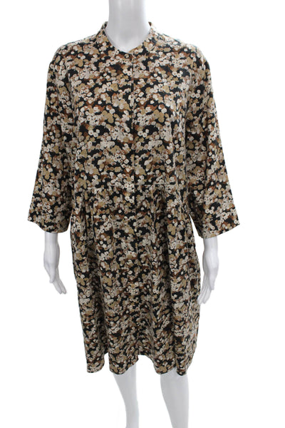 Tuckernuck Women Shirt Dress Multicolor Floral 3/4 Sleeve Size 2XL