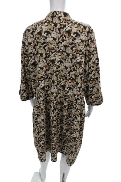 Tuckernuck Women Shirt Dress Multicolor Floral 3/4 Sleeve Size 2XL