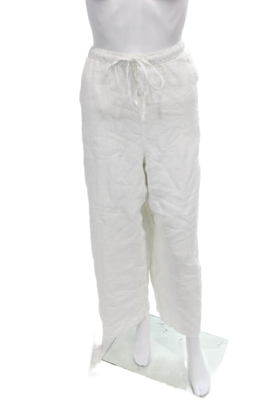J Crew Womens Cropped Linen Pants White Size 2XL