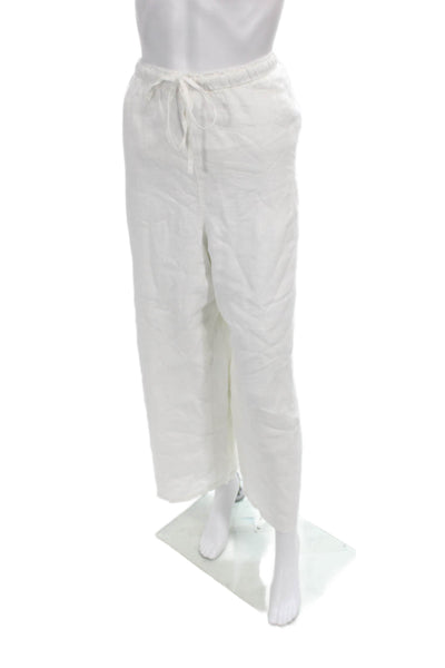 J Crew Womens Cropped Linen Pants White Size 2XL