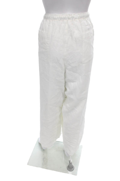 J Crew Womens Cropped Linen Pants White Size 2XL