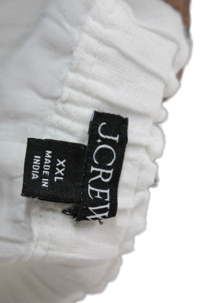 J Crew Womens Cropped Linen Pants White Size 2XL