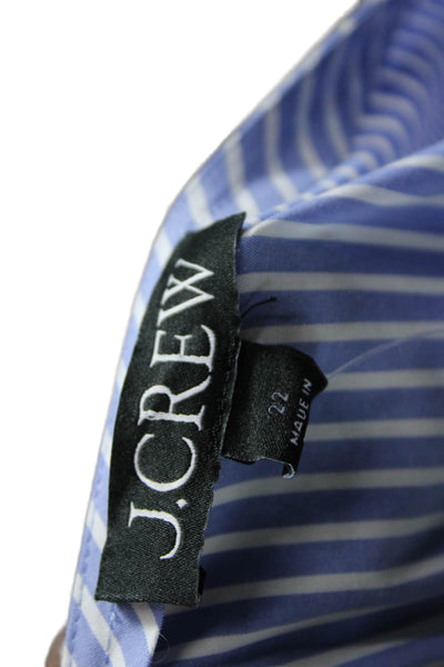 J Crew Women Plus Shirt Dress Striped Nautical Blue Short Sleeve Size 22