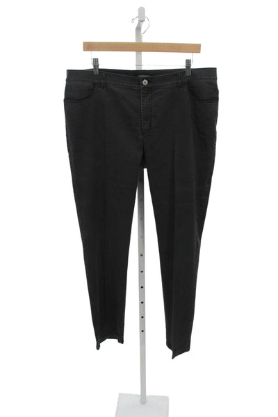 Lafayette 148 New York Women Chino Pants Black Polyester Blend Size 16