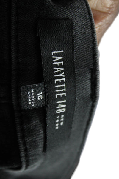 Lafayette 148 New York Women Chino Pants Black Polyester Blend Size 16