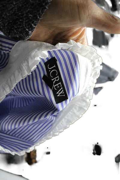 J Crew Womens Tunic Blouse Blue Striped Collared Button 3/4 Sleeve Size 3X