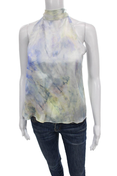 Generation Love Women Multicolor Silk Halter Sleeveless Geometric Blouse Size XS