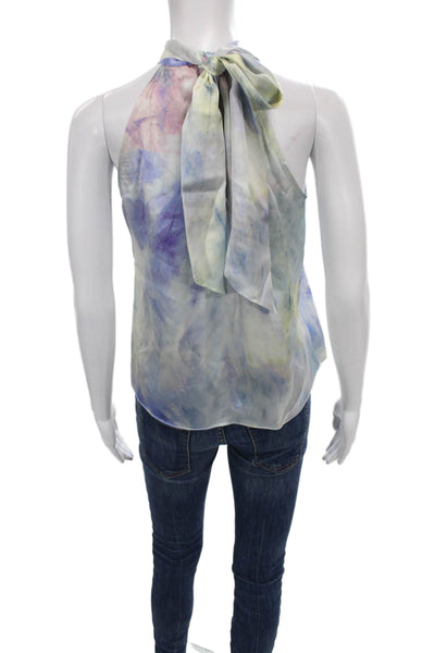 Generation Love Women Multicolor Silk Halter Sleeveless Geometric Blouse Size XS