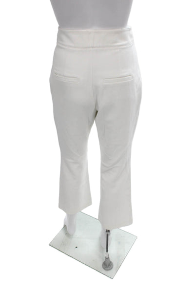 Veronica Beard Women Cropped Pants White Button Viscose Size 4
