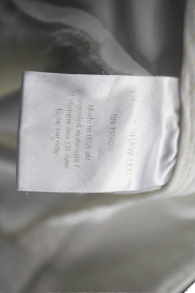 Veronica Beard Women Cropped Pants White Button Viscose Size 4