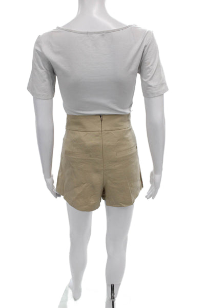Veronica Beard Women Wrap Linen Button Short Skirt Beige Size 4