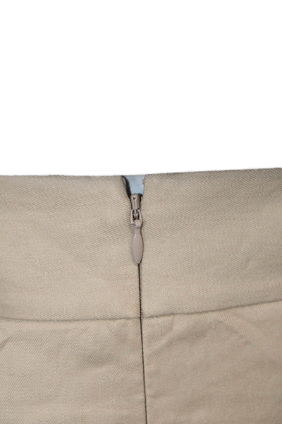 Veronica Beard Women Wrap Linen Button Short Skirt Beige Size 4
