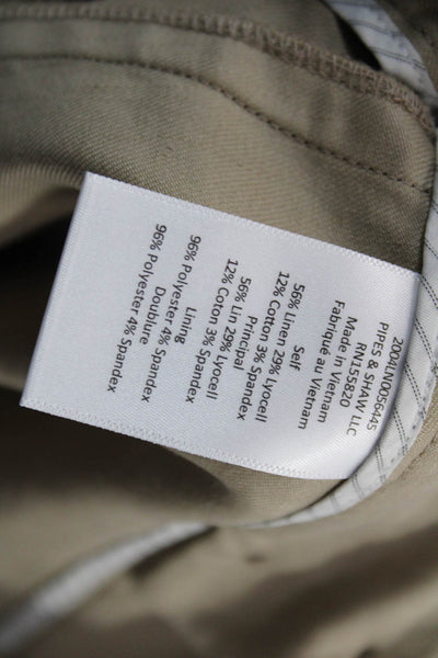 Veronica Beard Women Wrap Linen Button Short Skirt Beige Size 4