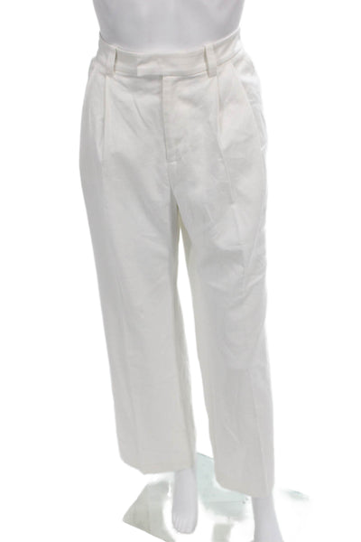 Favorite Daughter Womens Dress Pants White Linen Blend Solid Size 4