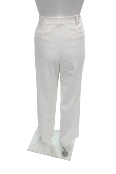 Favorite Daughter Womens Dress Pants White Linen Blend Solid Size 4