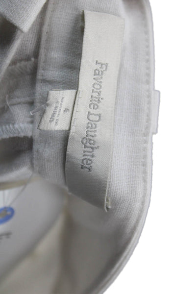 Favorite Daughter Womens Dress Pants White Linen Blend Solid Size 4