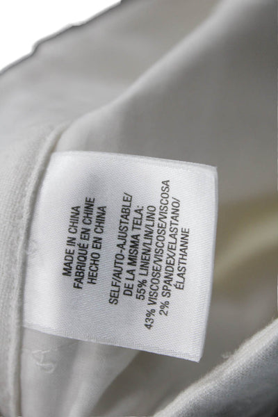 Favorite Daughter Womens Dress Pants White Linen Blend Solid Size 4
