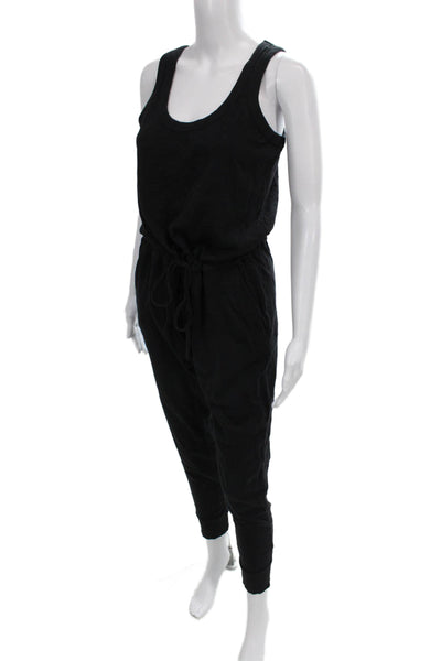 Leallo Womens Black Cotton Scoop Neck Sleeveless Jumpsuit Size S
