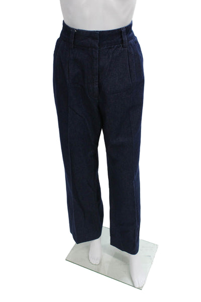 Favorite Daughter Women Blue Cotton Dress Pants High Rise Button Size 6